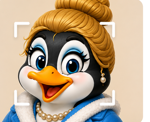 Treatment area for the Glacier Facial shown on our penguin model